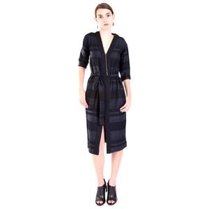 Intropia Kimono Midi Dress, Made in Spain, Black, Belted, US Sz 6 Retail $365